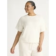 thumbnail image 1 of Joyspun Women's French Terry Sleep Top with Short Sleeves, Sizes XS-3X, 1 of 6