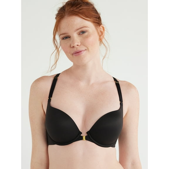 Joyspun Women's Front Close Racerback Push Up Bra, Sizes 34A to 38D