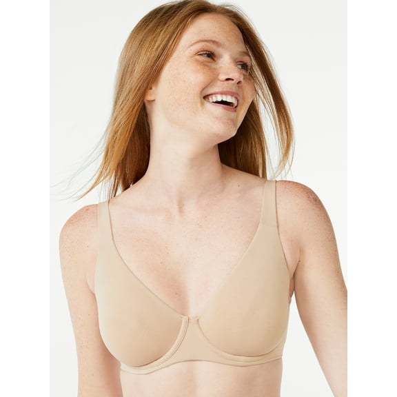 Joyspun Women's Full Coverage Unlined Bra, Sizes 34C to 42DD