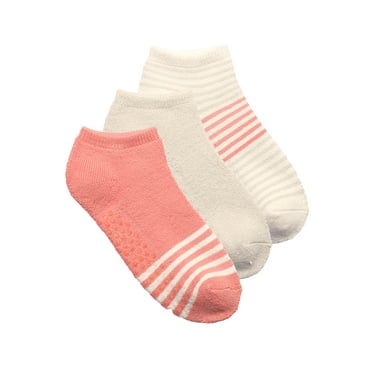 Joyspun Women's Full Terry Low-Cut Socks with Grippers, 3-Pack, Shoe Sizes 4-10