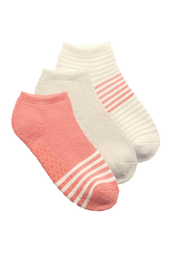 Women's Full Terry Low-Cut Socks with Grippers, 3-Pack, Shoe Sizes 4-10