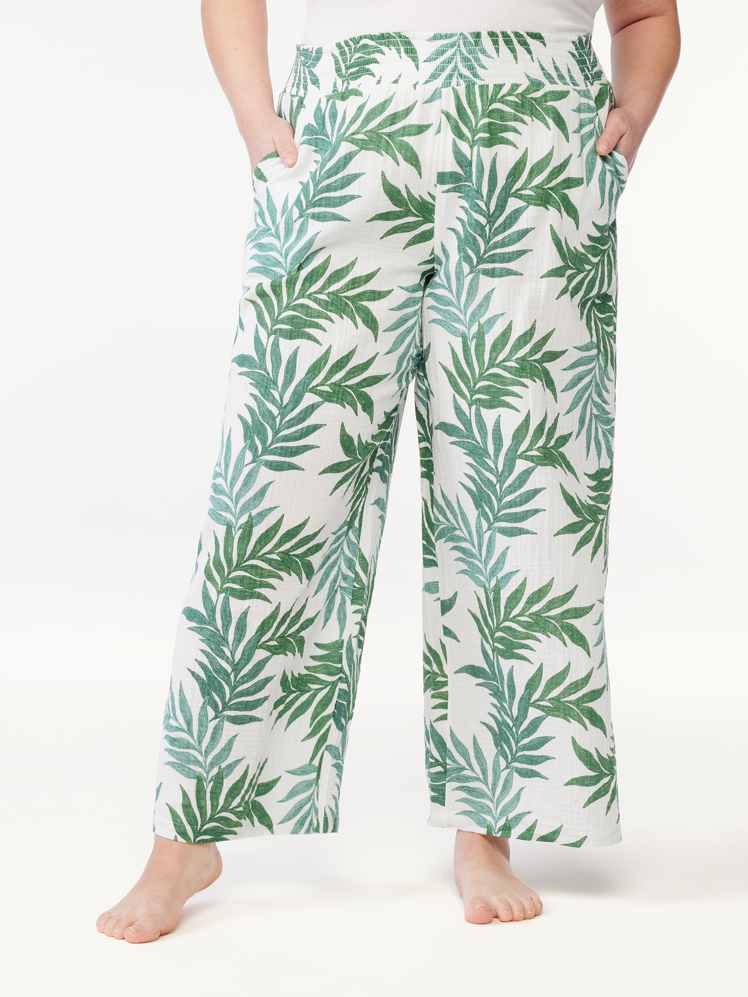 Joyspun Women's Gauze Sleep Pants, Sizes S to 3X