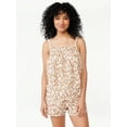 thumbnail image 1 of Joyspun Women's Gauze Smocked Cami Top and Shorts Sleep Set, Sizes S to 3X, 1 of 5