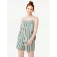thumbnail image 1 of Joyspun Women's Gauze Smocked Cami Top and Shorts Sleep Set, Sizes S to 3X, 1 of 5