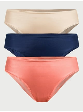 Joyspun Women's Sheer Stripe Seamless Bikini Panties, 3-Pack