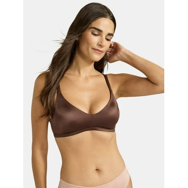 Joyspun Women's Glossy Shine V-Neck Bralette, Sizes S -3XL