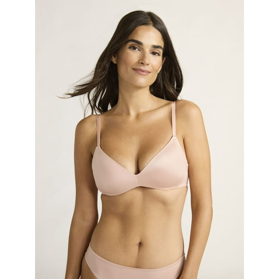 Joyspun Women's Glossy Shine Wireless Bra, Sizes S-XXXL