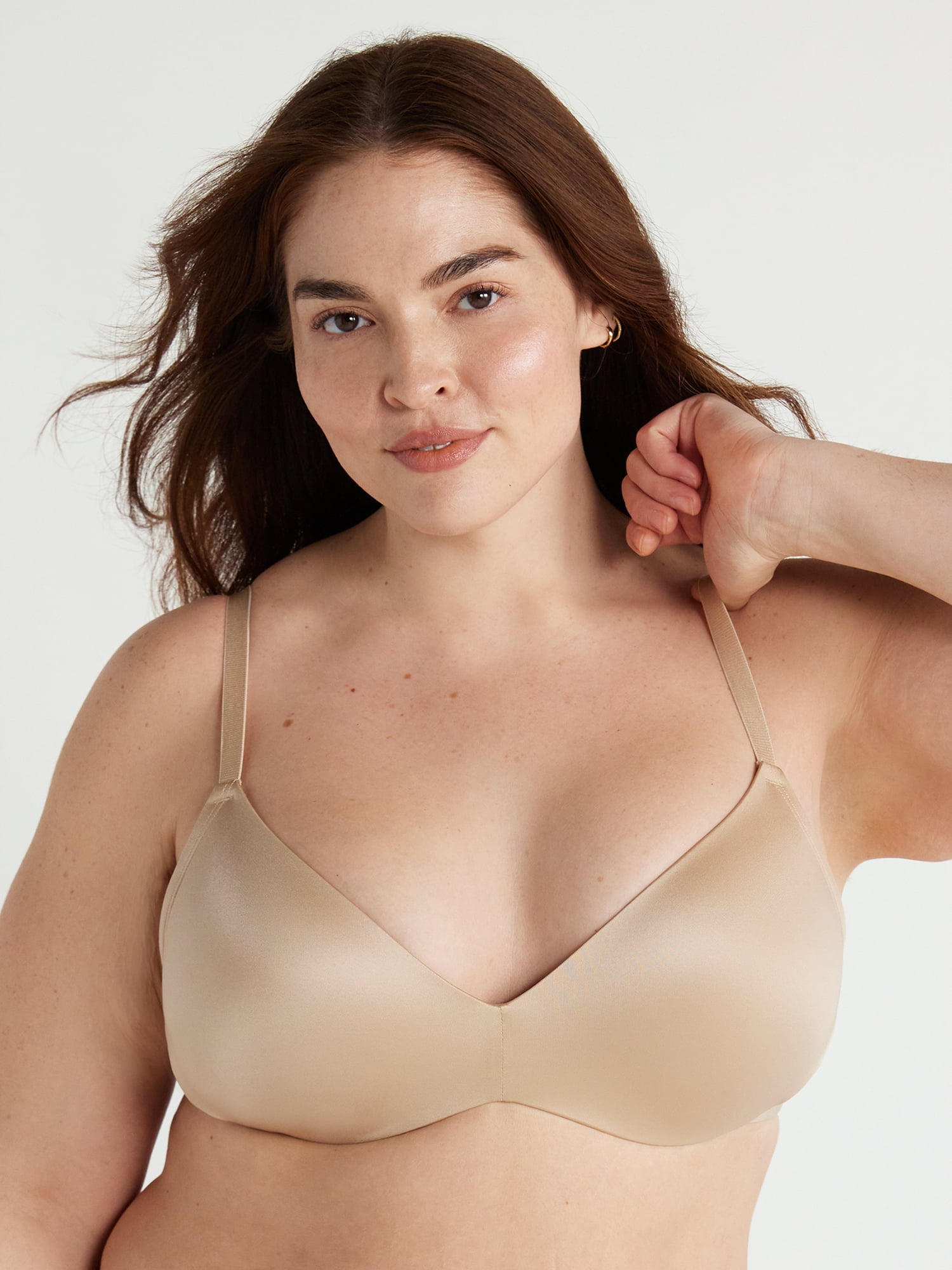 Joyspun Women's Glossy Shine Wirefree Bra, Sizes S to 3XL