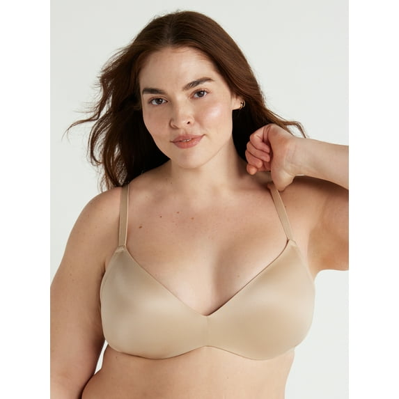 Joyspun Women's Glossy Shine Wirefree Bra, Sizes S to 3XL