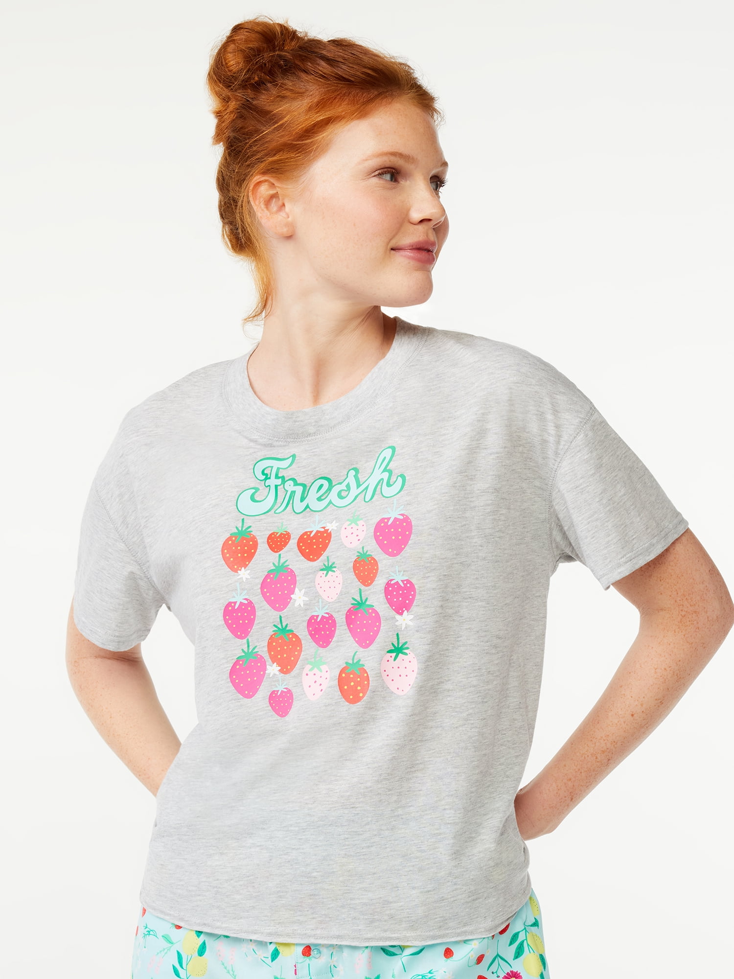 Joyspun Women's Graphic Sleep T-Shirt, Sizes S to 3X