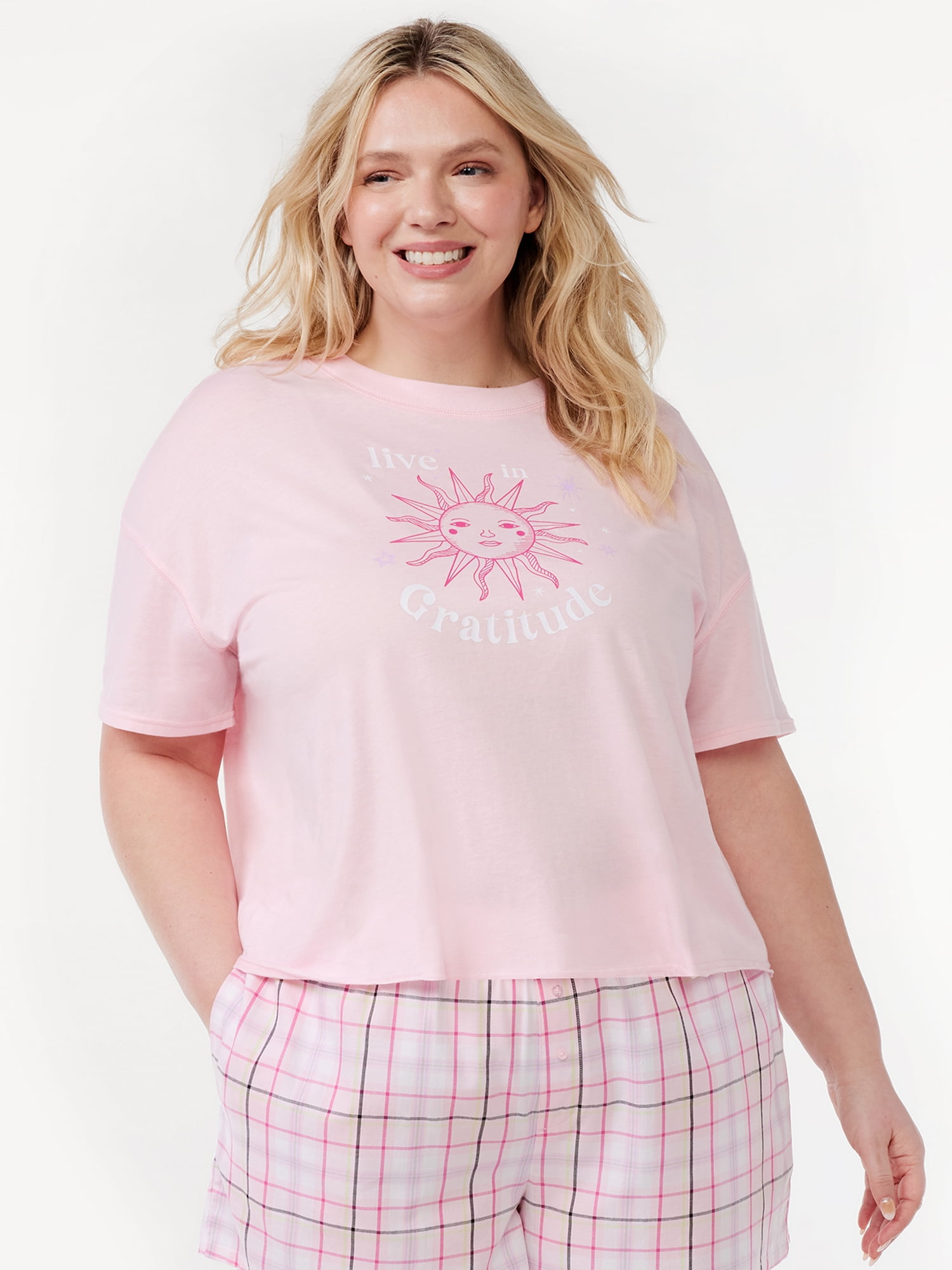 Joyspun Women's Graphic Sleep T-Shirt, Sizes S to 3X