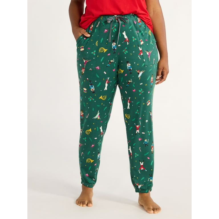 Joyspun Women s Hacci Knit Jogger Sleep Pants 29 Inseam Sizes XS to 3X Walmart