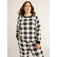 thumbnail image 1 of Joyspun Women’s Hacci Knit Buffalo Plaid Sleep Top with Long Sleeves, Sizes XS-3X, 1 of 6