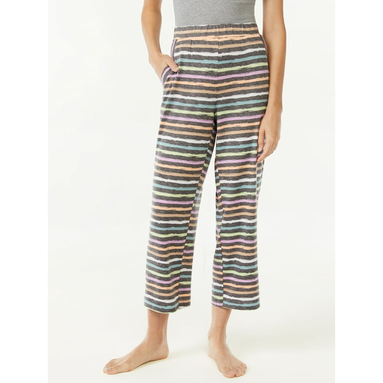 Joyspun Women's Hacci Knit Cropped Pants, Sizes S to 3X - Walmart.com