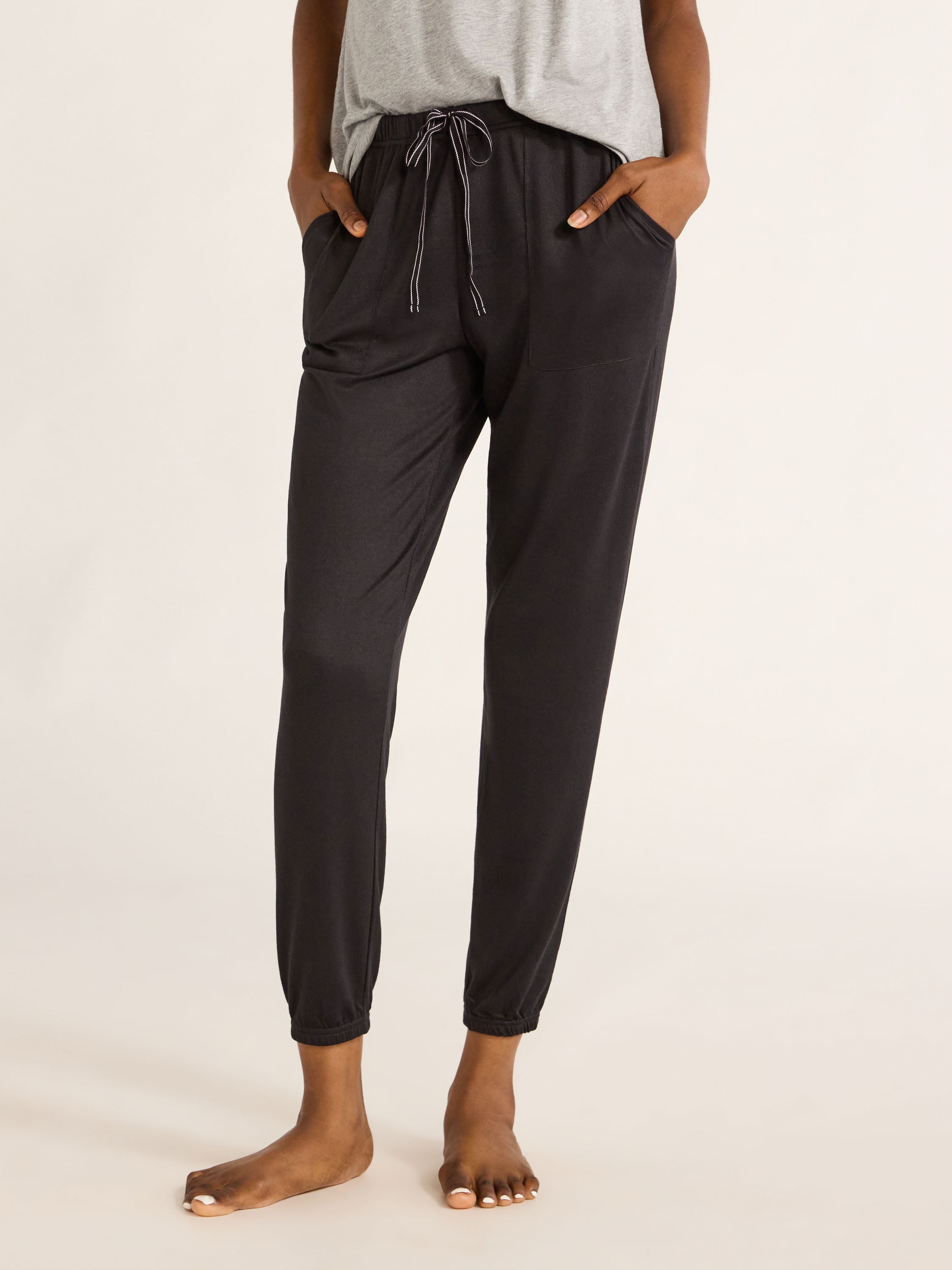 Joyspun Women's Hacci Knit Jogger Sleep Pants, 29” Inseam, Sizes XS to 3X