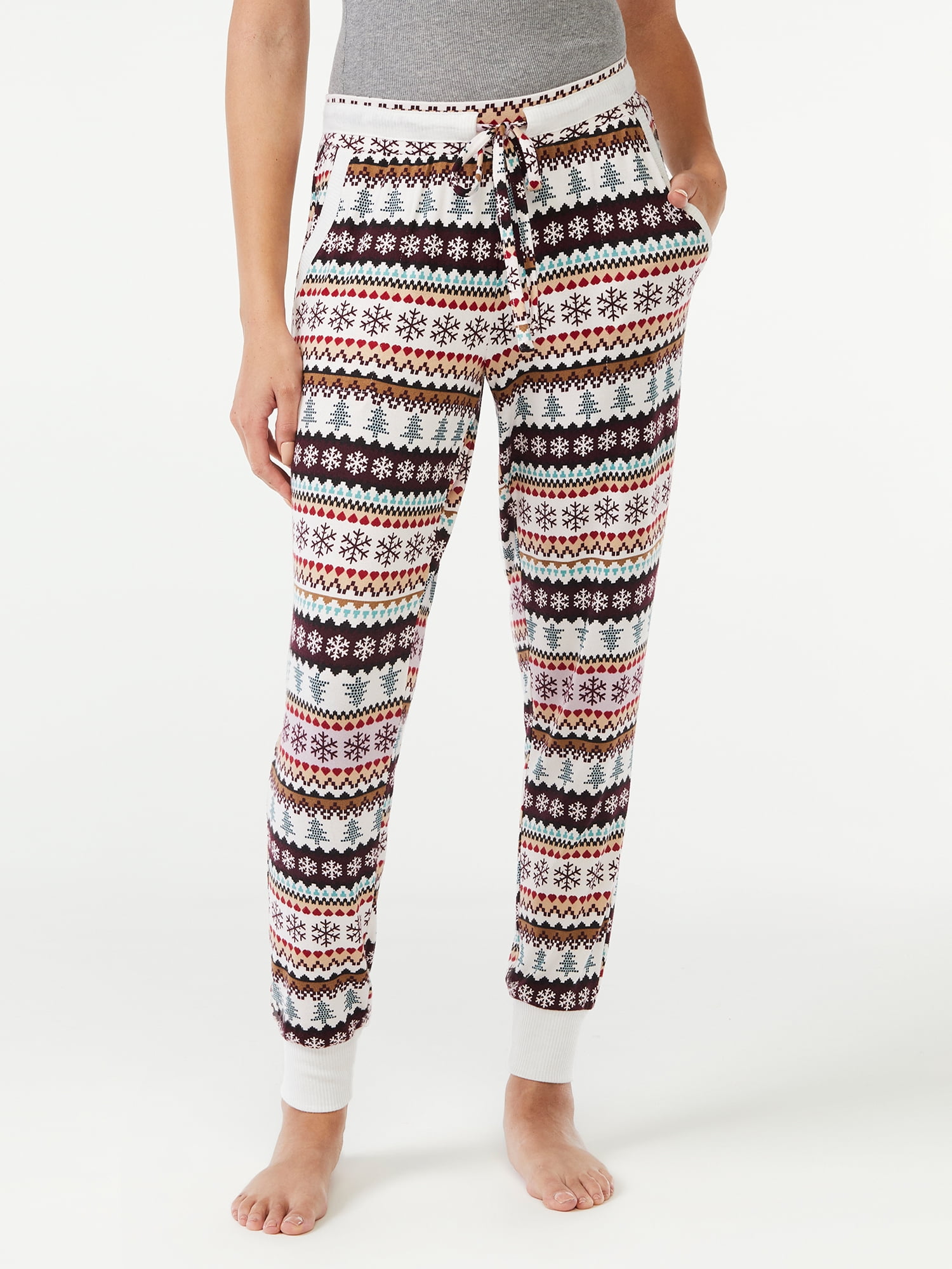 Joyspun Women's Hacci Knit Sleep Joggers, Sizes S to 3X