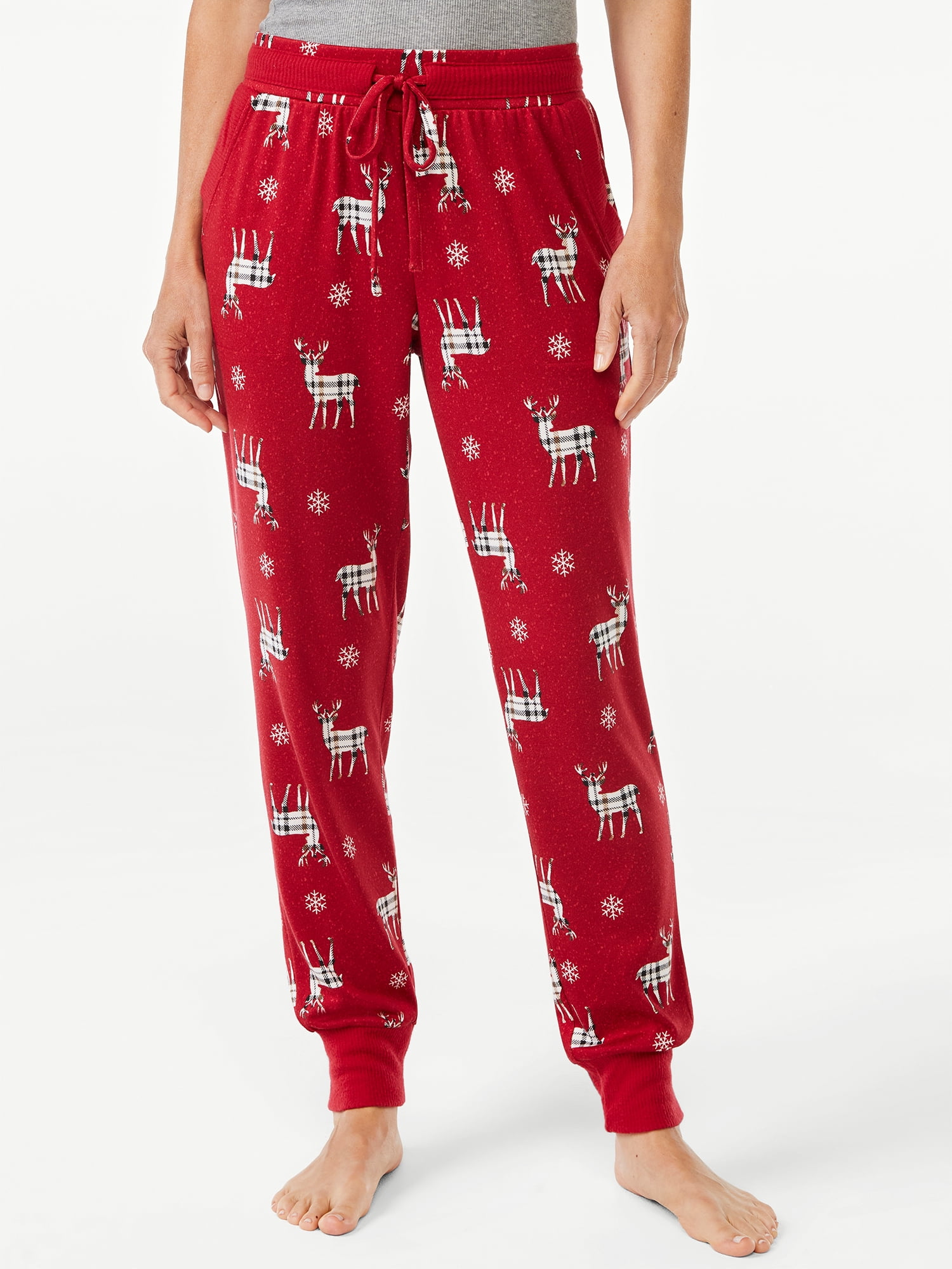 Joyspun Women's Hacci Knit Sleep Joggers, Sizes S to 3X