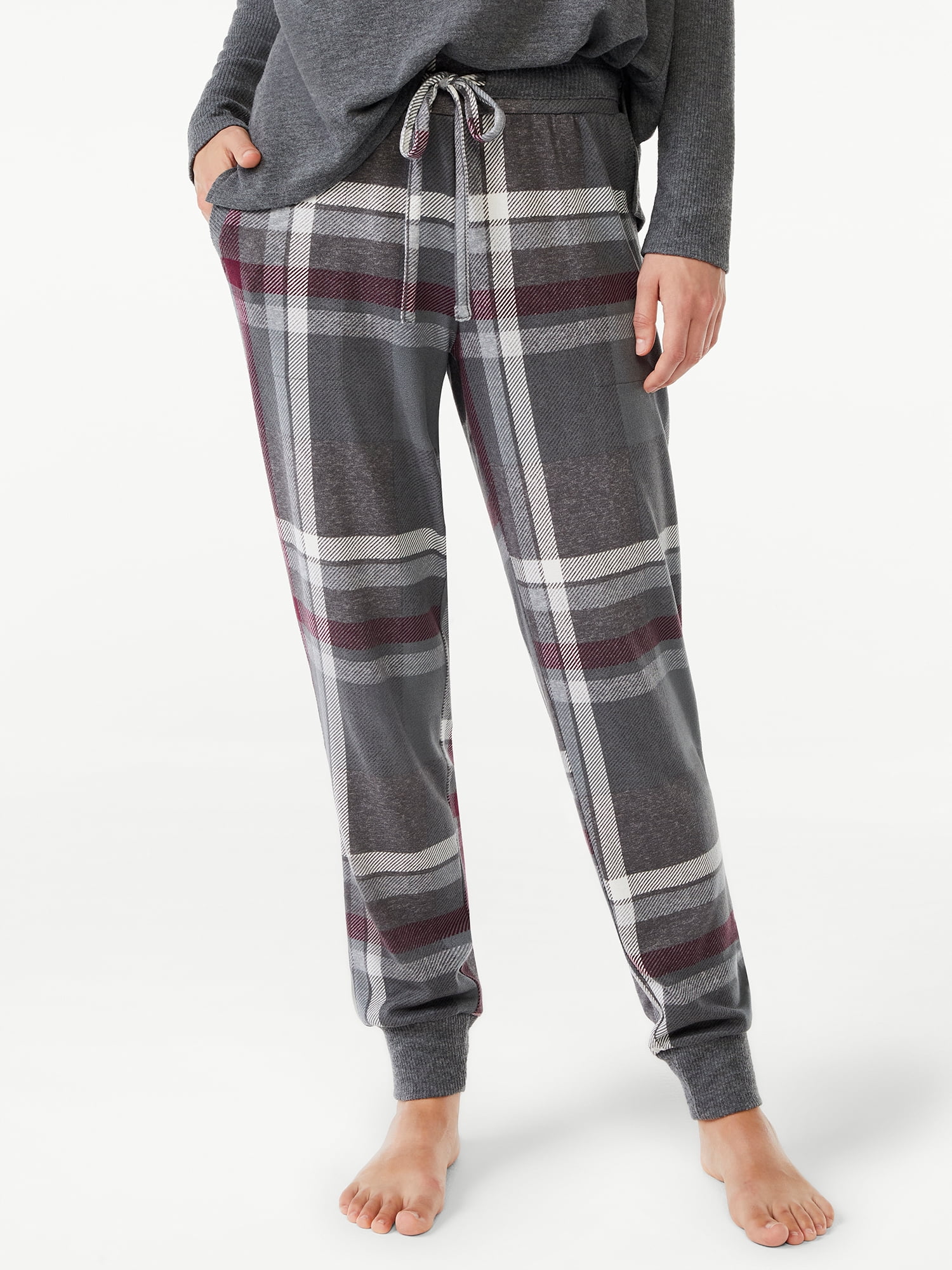Joyspun Women's Hacci Knit Sleep Joggers, Sizes S to 3X