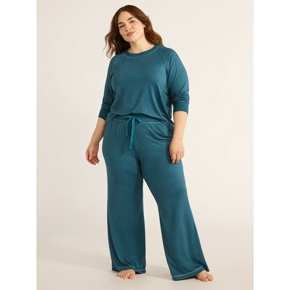 Joyspun Women's Hacci Knit Sleep Pants, 30.5” Inseam, Sizes XS-3X