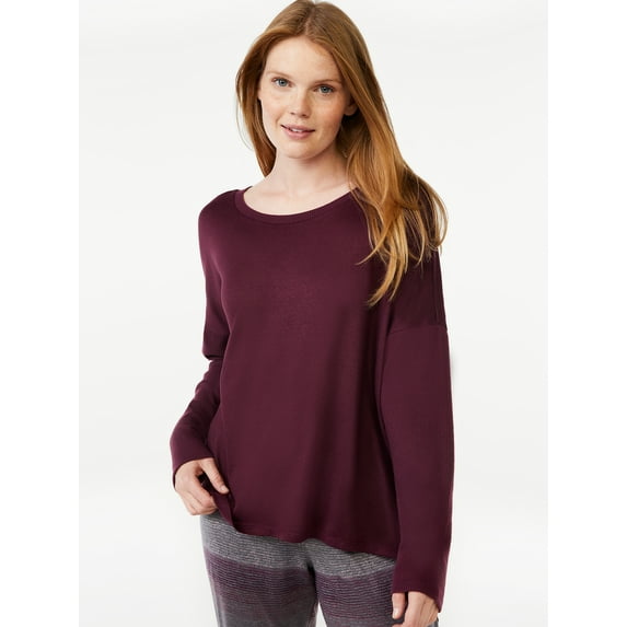 Joyspun Women's Hacci Knit Sleep Top, Sizes S to 3X