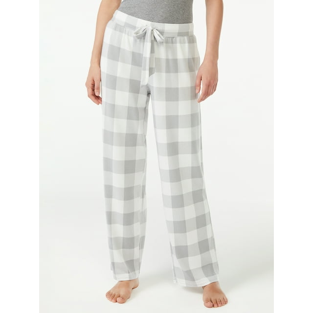 Joyspun Women's Hacci Knit Wide Leg Pajama Pants, Sizes S to 3X