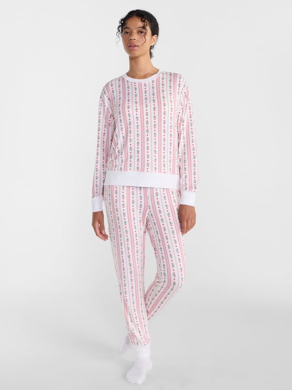 Women’s Hacci Pajama Top, Joggers and Socks, 3-Piece Set, Sizes XS-3X