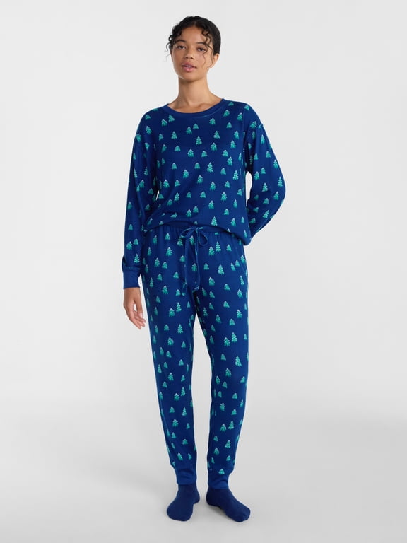 Women’s Hacci Pajama Top, Joggers and Socks, 3-Piece Set, Sizes XS-3X