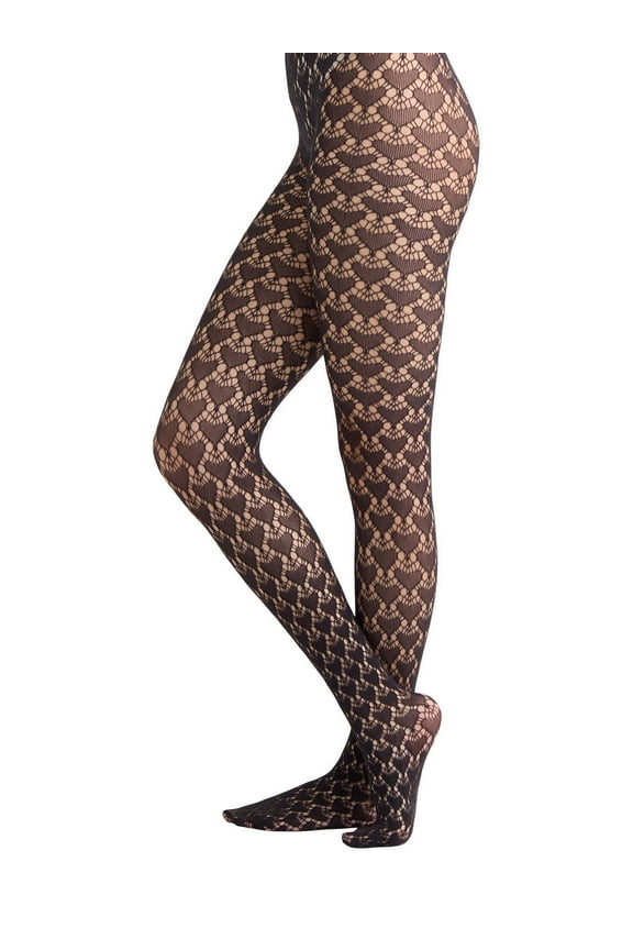 Women's Heart Fishnet Tights, 1-Pack, Sizes S-XXL