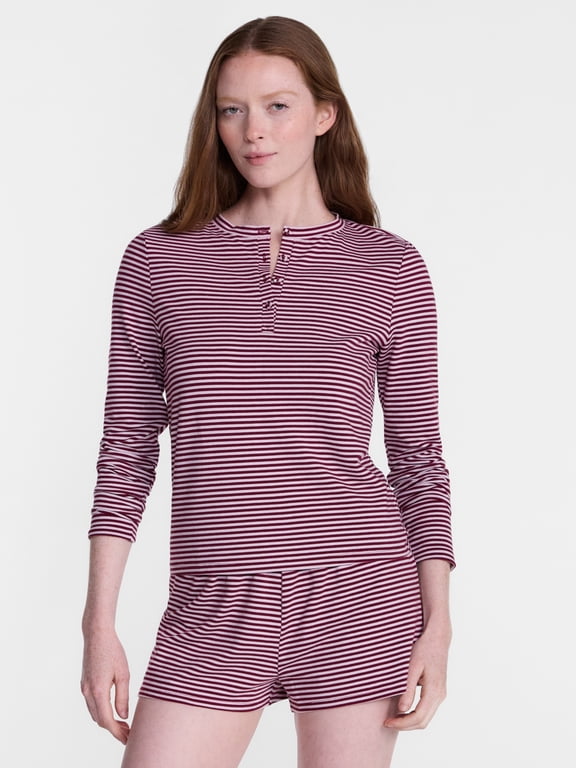 Women’s Henley Sleep Top, Sizes S-3X
