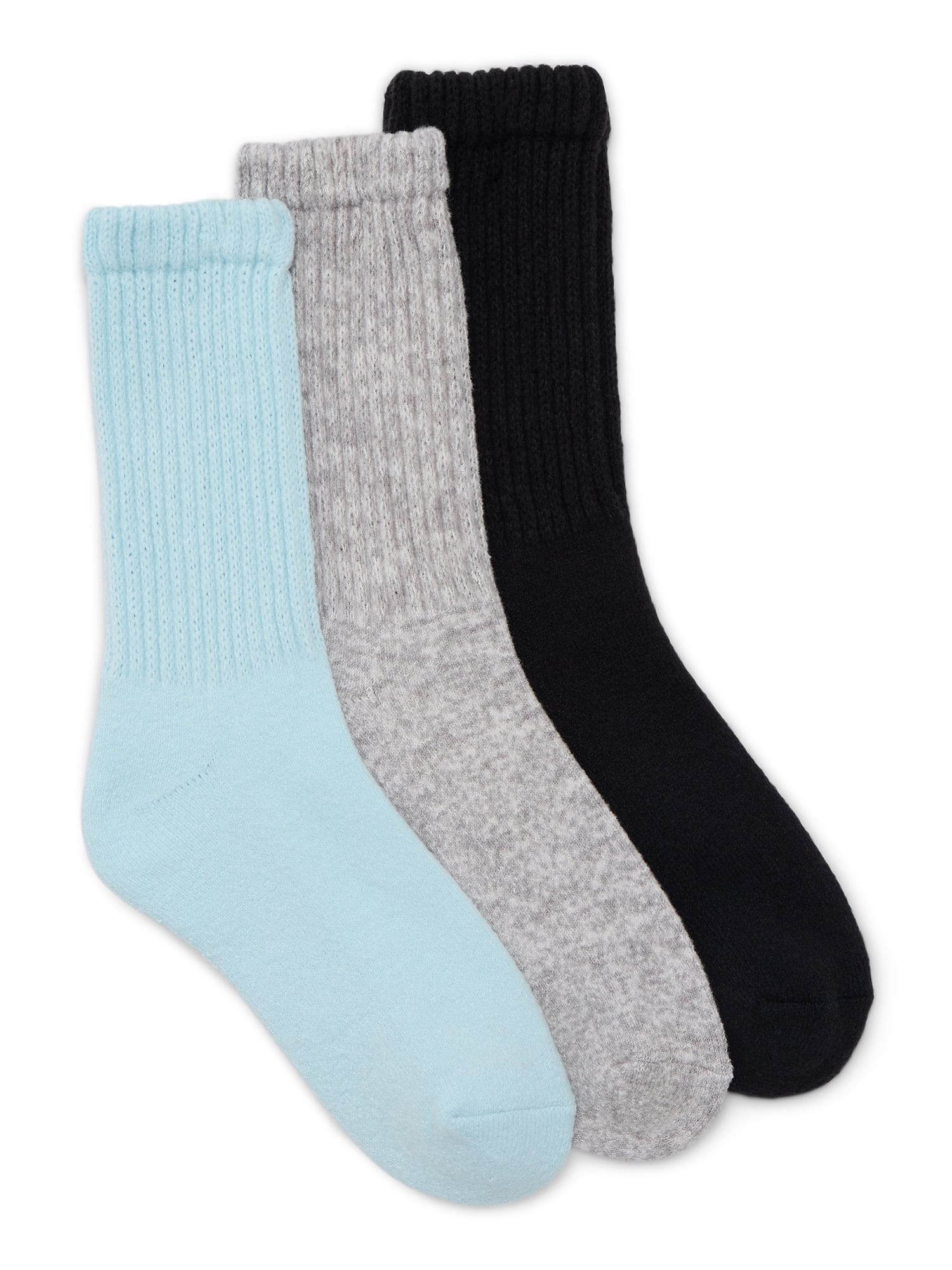 Joyspun Women's Crew Socks, 3-pack, Fits Shoe Sizes 4-10