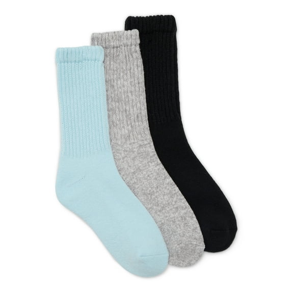 Joyspun Women's Crew Socks, 3-pack, Fits Shoe Sizes 4-10