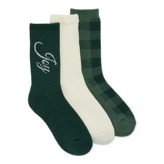 Joyspun Women's Crew Socks, 3-pack, Fits Shoe Sizes 4-10