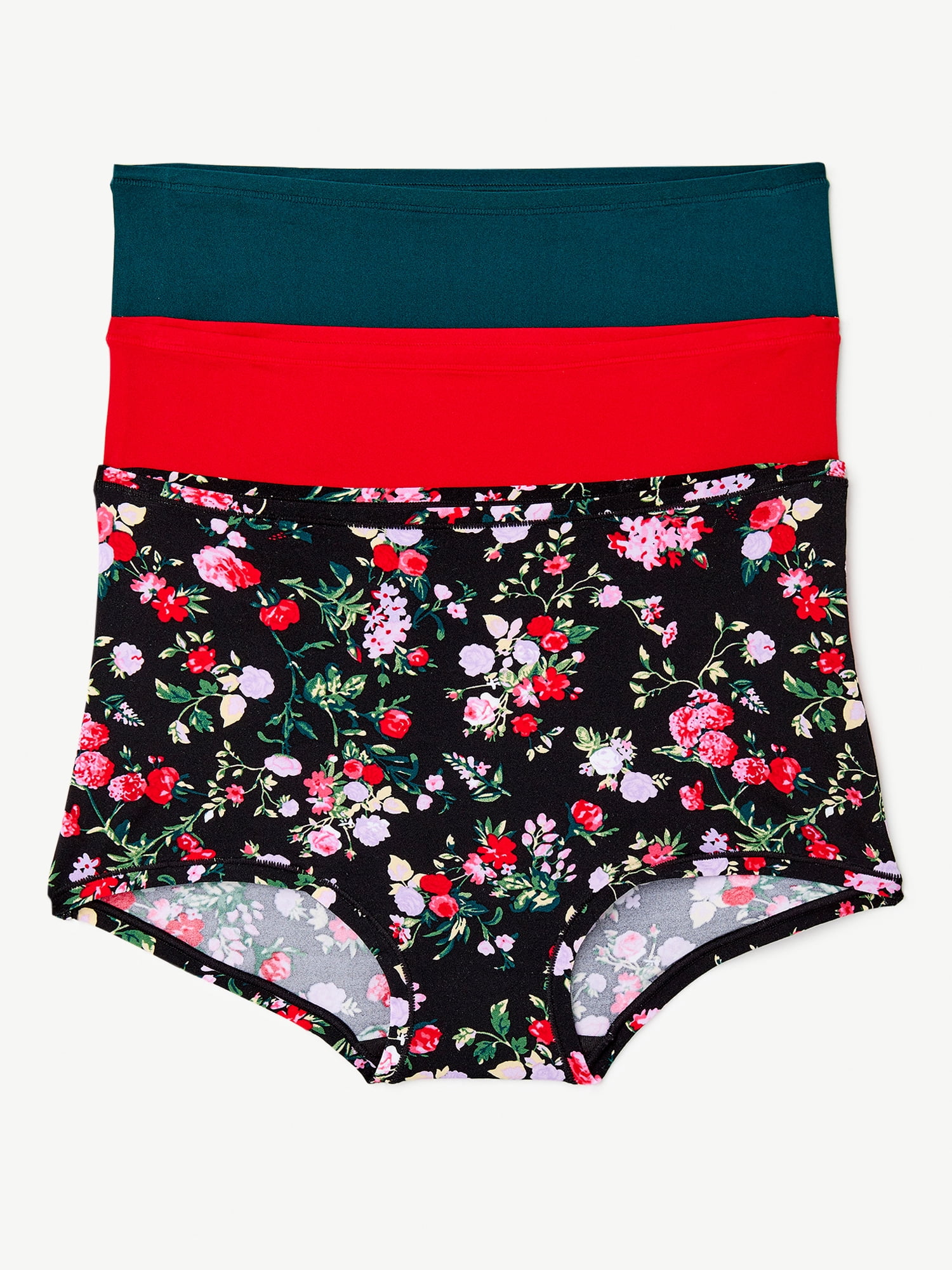 Joyspun Women's Cotton Boyshort Panties, 6-Pack, Sizes S to 2XL