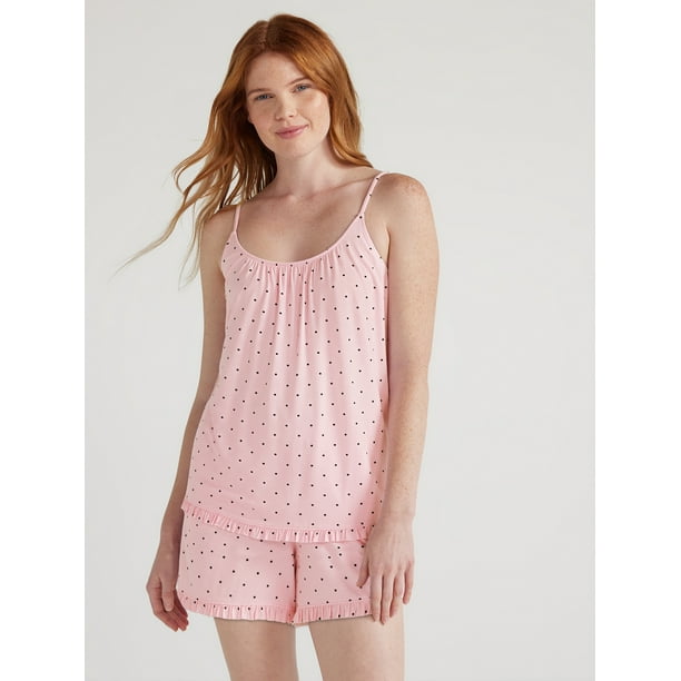poirs mellowキャミ　ピンク Joyspun Women's Woven Pajama Set Top & Shorts Cotton-Viscose