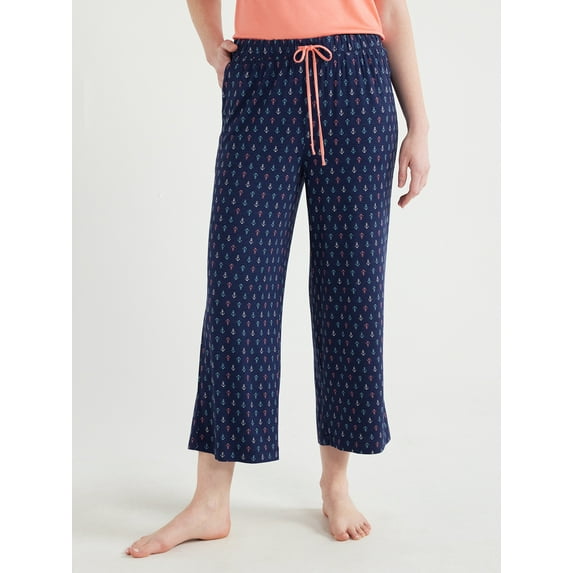 Joyspun Women's Knit Cropped Sleep Pants, Sizes S to 3X