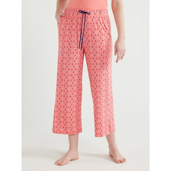 Joyspun Women's Knit Cropped Sleep Pants, Sizes S to 3X