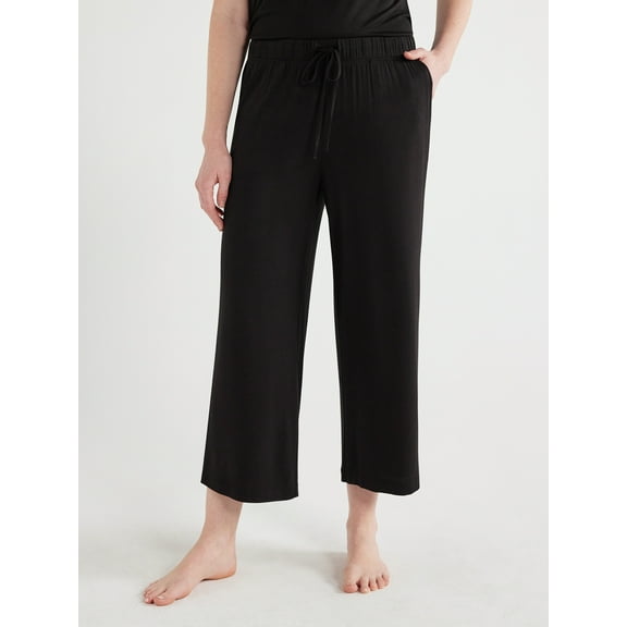 Joyspun Women's Knit Cropped Sleep Pants, Sizes S to 3X