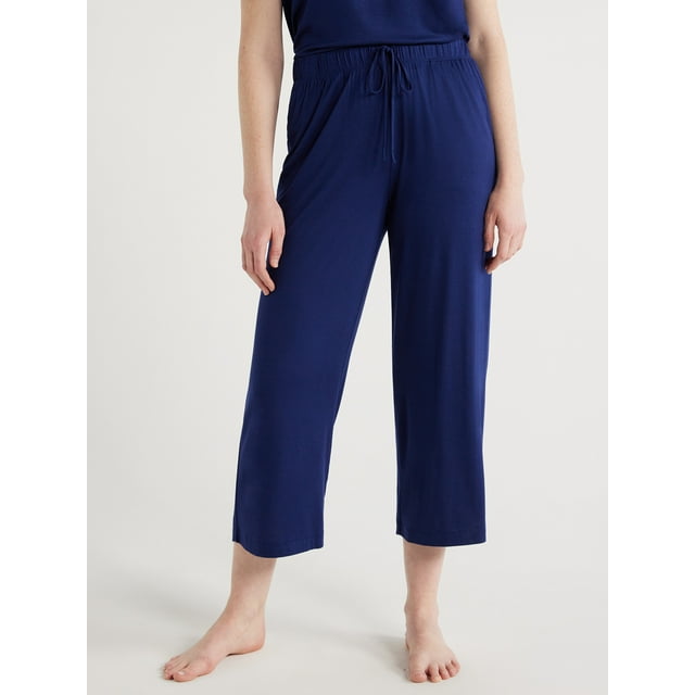 Joyspun Women's Knit Cropped Sleep Pants, Sizes S to 3X