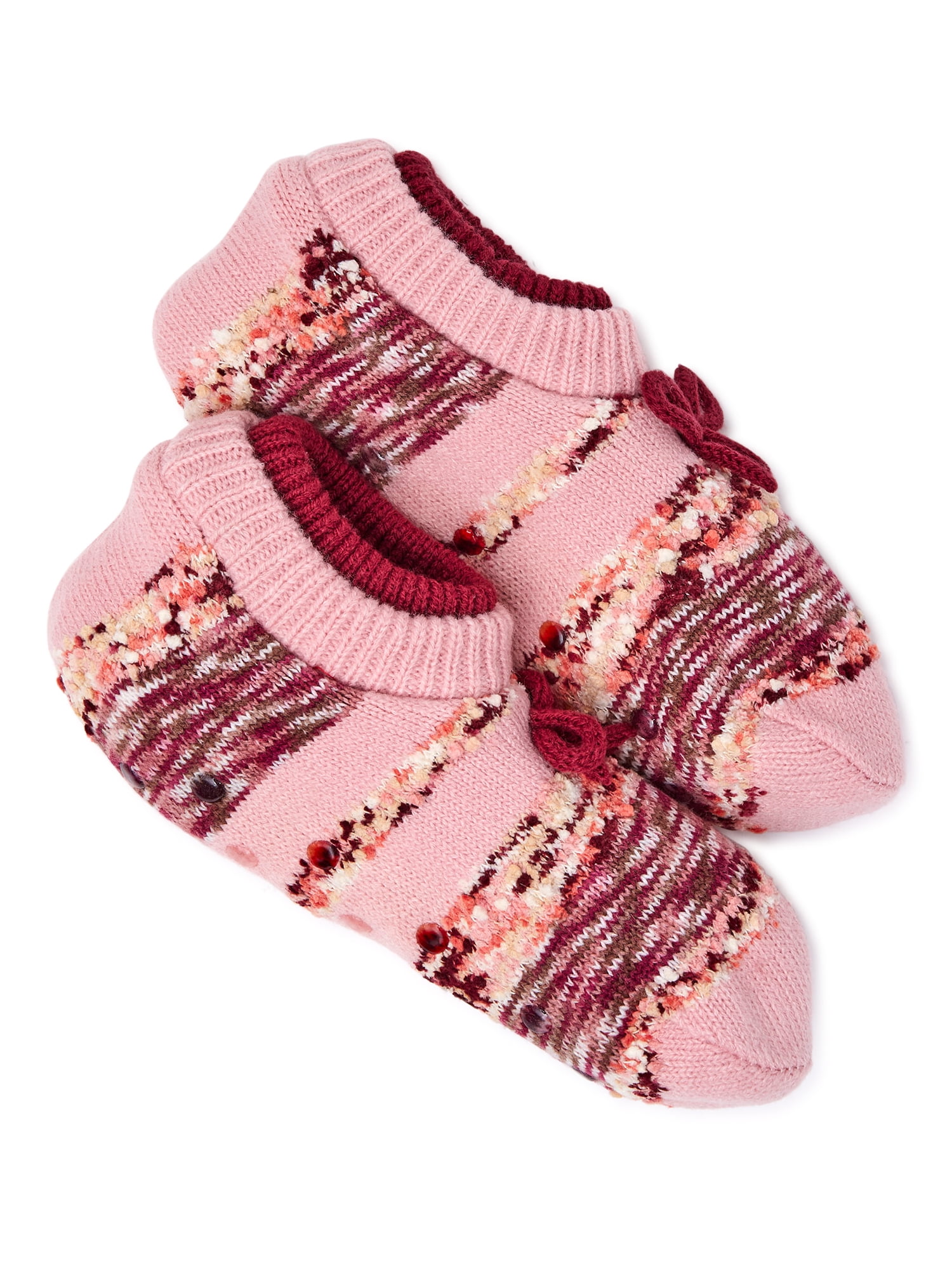 Joyspun Women's Knit Double Cuff Slipper Socks, 1Pack, Size 410