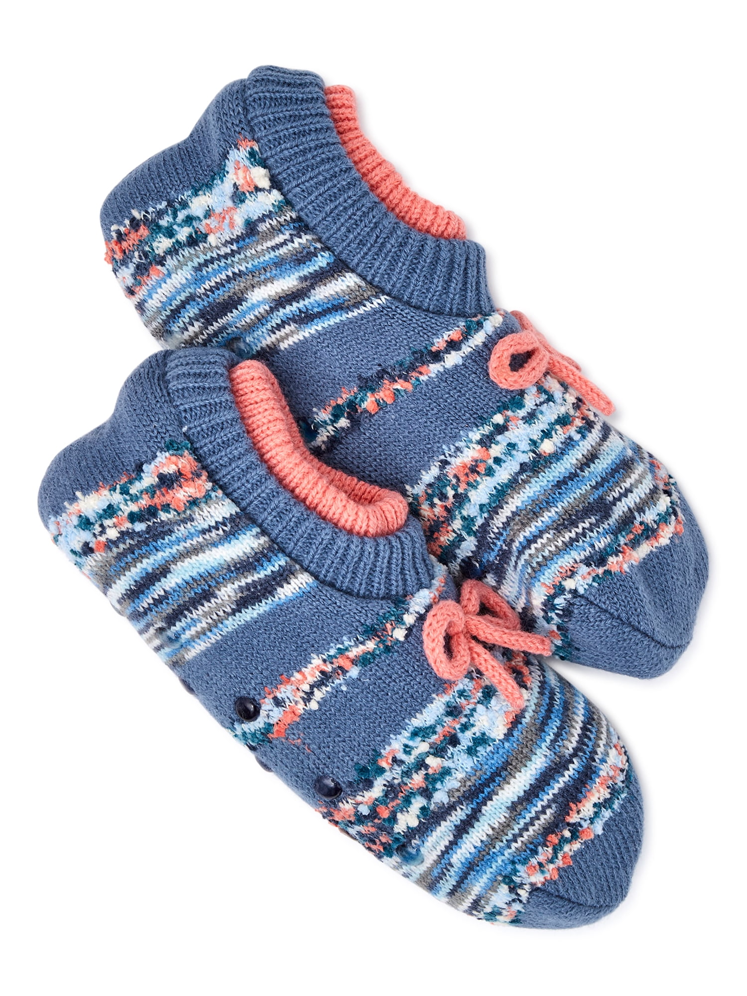 Joyspun Women's Knit Double Cuff Slipper Socks, 1Pack, Size 410