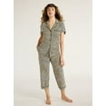 thumbnail image 1 of Joyspun Women's Knit Notch Collar Top and Capri Pants Pajama Set, 2-Piece, Sizes S to 3X, 1 of 5