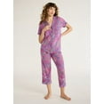 thumbnail image 1 of Joyspun Women's Knit Notch Collar Top and Capri Pants Pajama Set, 2-Piece, Sizes S to 3X, 1 of 4
