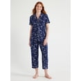 thumbnail image 1 of Joyspun Women's Knit Notch Collar Top and Capri Pants Pajama Set, 2-Piece, Sizes S to 3X, 1 of 5