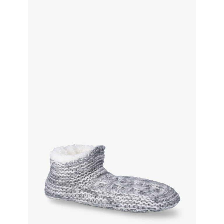 Joyspun Women’s Knit Slipper Sock Booties, 1-Pack, One Size 