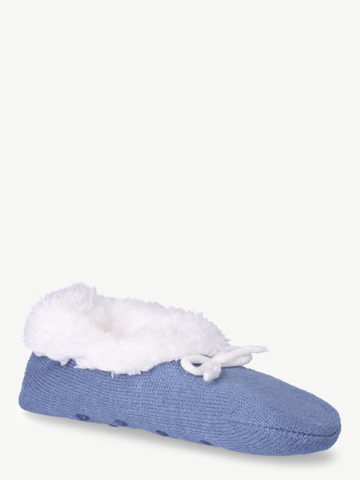 Joyspun Women's Knit Slipper Socks, 2-Pack, Size 4-10