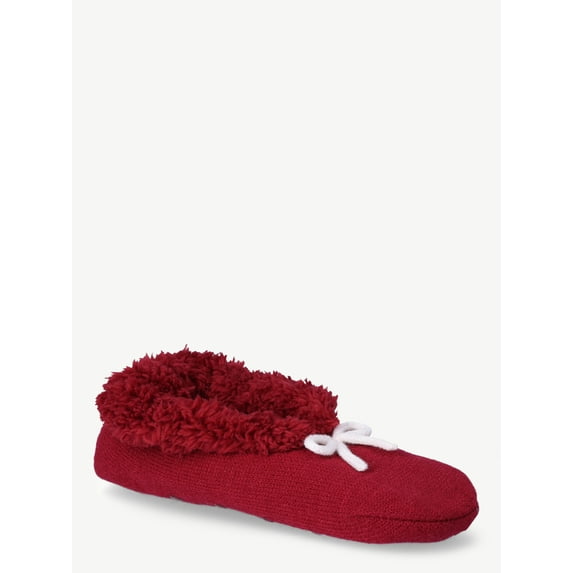 Joyspun Women's Knit Slipper Socks, 2-Pack, Size 4-10