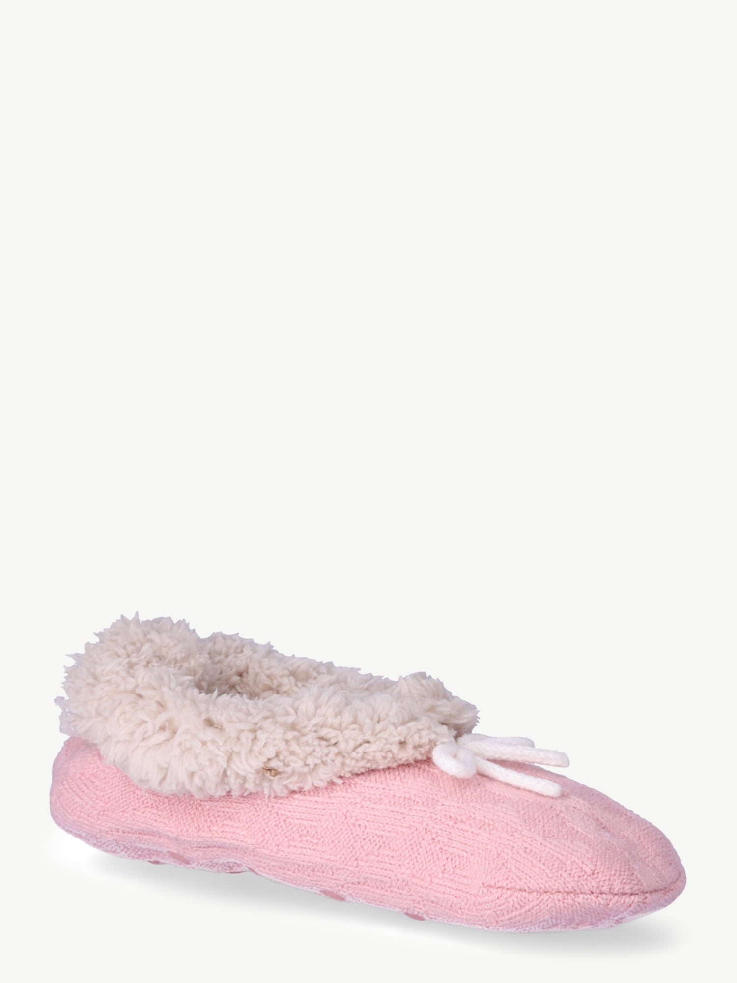 Joyspun Women's Knit Slipper Socks, 2Pack, Size 410