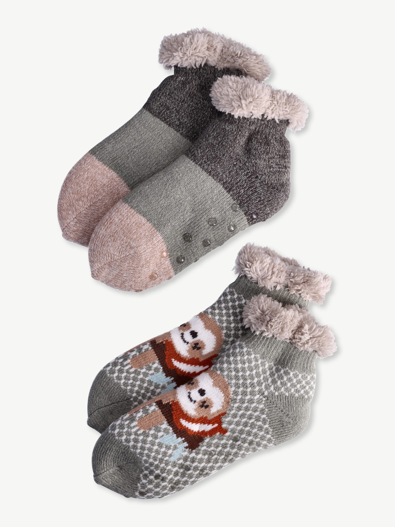 Shop Joyspun Women's Knit Slipper Socks, 2Pack, Size 410 Great