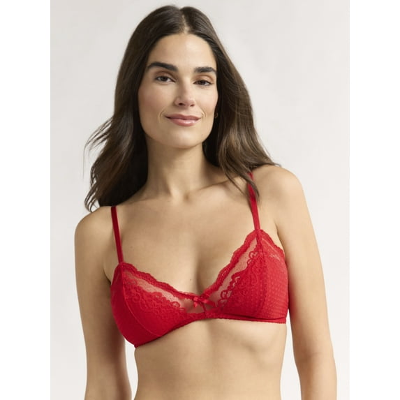 Joyspun Women's Lace Bralette, Sizes XS-XXXL