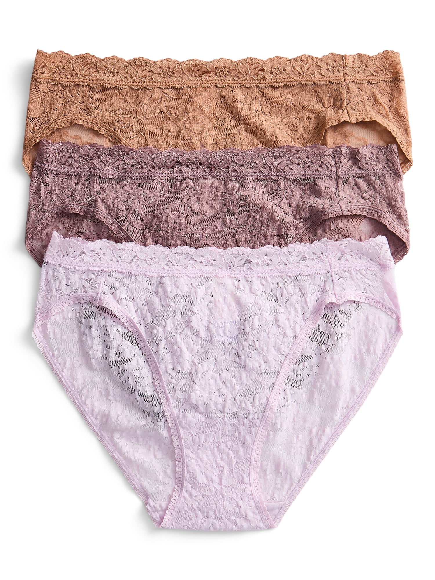 Joyspun Women's Lace Cheeky Panties, 3-Pack, Sizes XS-3XL